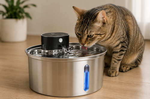 XLUNOVA Stainless Steel Cat Water Fountain